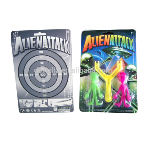 TPR Alien attack sling shoot toy with sticky target